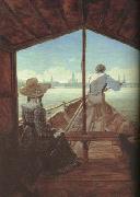 Carl Gustav Carus Boat Ride on the Elbe,near Dresden (mk10) USA oil painting artist